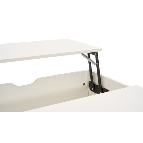 Lift Up Coffee Table, Coffee Table With Drawer, Wooden Tea Tables Sofa End Tables For Living Room Furniture , White