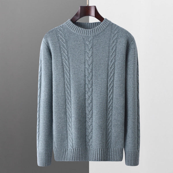 Men's Round Neck Thickened Warm Long Sleeves Sweater