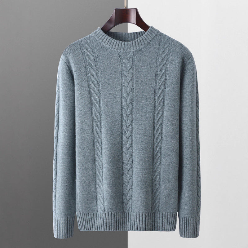 Men's Round Neck Thickened Warm Long Sleeves Sweater