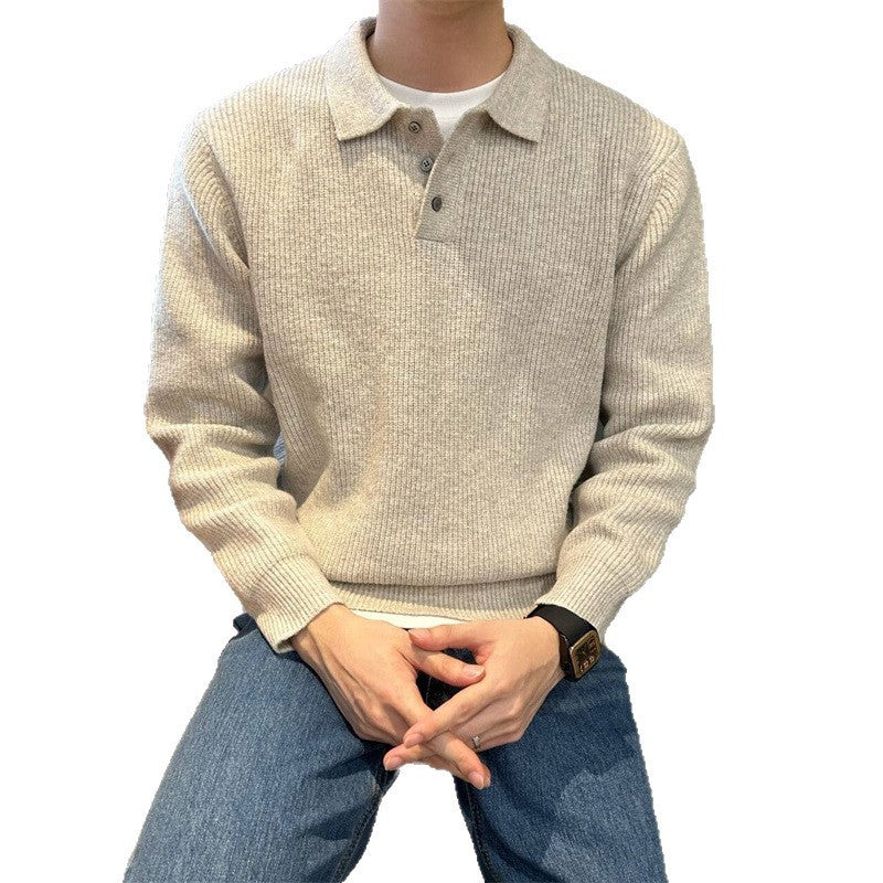 Lapel Knitwear Men's Business Sweater