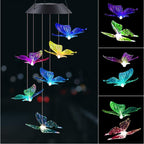 Outdoor Solar Wind Chime Lamp Hummingbird Butterfly Ball Wind Chime Garden Decoration