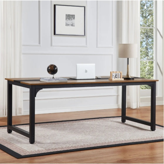 Computer Desk Large Office Desk, 79.5 Inch Gaming Desk Writing Desk Work Desk For Home Office, Study, Modern Simple Wooden Desk, Large Legroom, Metal Frame