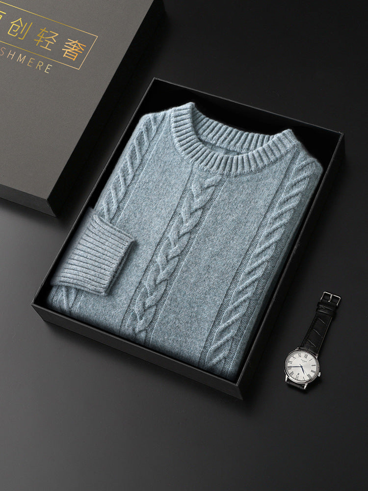 Men's Round Neck Thickened Warm Long Sleeves Sweater