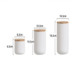 Kitchen ceramic wooden lid sealed storage jar