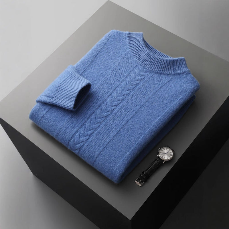 Half Collar Cashmere Men's Long Sleeve Sweater