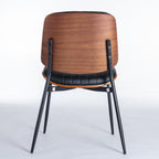 A&A Furniture, Dining Chairs Set Of 2 Mid Century Modern Retro Faux Leather Chair With Walnut Bentwo