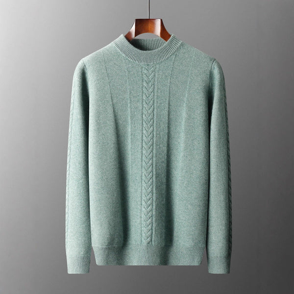 Half Collar Cashmere Men's Long Sleeve Sweater