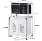 Laundry Hamper 2 Tier Laundry Sorter With 4 Removable Bags For Organizing Clothes, Laundry, Lights, Darks