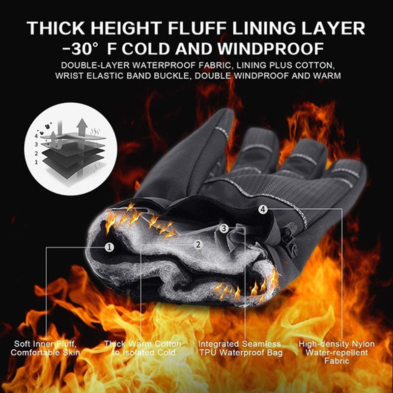 Winter Gloves Touchscreen Non-Slip Unisex Waterproof Windproof Warm Cycling Ski Sports Gloves