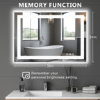 Anti-fog LED Bathroom Mirror With Dual Light Source And Three Lighting Modes