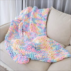 Handmade Coarse Yarn Knitted Chenille Rod Knitted Yarn Sofa Cover Blanket