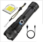 Strong Light Flashlight, Rechargeable, Zoom Power Display, Outdoor Super Bright And Portable