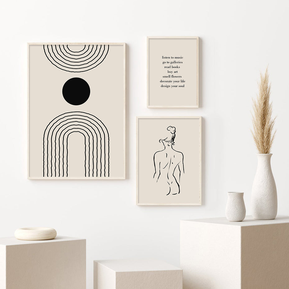 Abstract Matisse Body Line Floral Bohemian Poster Canvas Painting