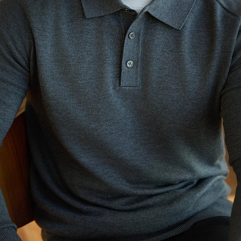 Men's Long-sleeved Sweater Lapel Comfortable All-match sweater