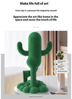 Funny Human-shaped Cactus Flocking Crafts Ornaments