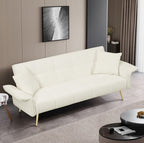 70.1 Futon Sofa Bed, Convertible Double Sofa Bed With Folding Armrests For Living Rooms And Small Spaces