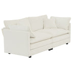 Modern Fabric Double Sofa With 4 Pillows