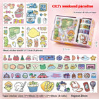 Cute Tape Sticker Gift Box Cartoon Stickers Suit Children's Film Sticker