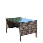 Outdoor Patio Furniture 1 Coffee Table With Clear Tempered Glass