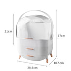 Makeup Organizer,Skincare Organizer With 2 Drawers And Transparent Cover,Cosmetic Display Case For Vanity Organizer And Bathroom Countertop Storage