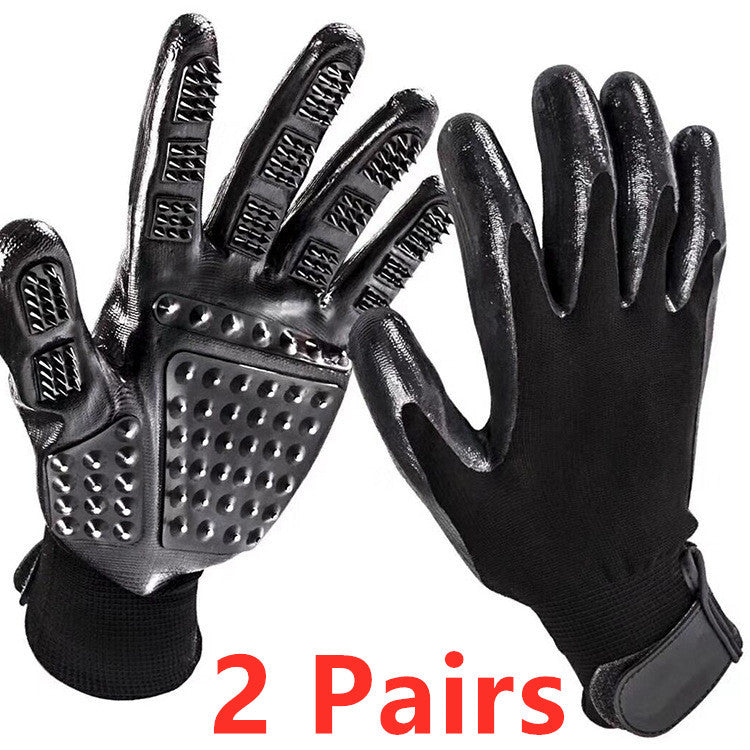 Pet Hair Grooming Glove Cats Soft Rubber Pet Hair Remover Dog Horse Cat Shedding Bathing Massage Brush