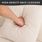 LY-022 GREY COMPRESSION SOFA Combining Chaise Longue With 3-seater, Wood Grain Chenille Fabric, Full Sponge Compression Sofa,combined Sofa With 4 Pillows For Living Home Furniture Apartment